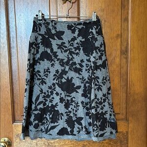Floral Black and Gray  Reversible Women's Skirt